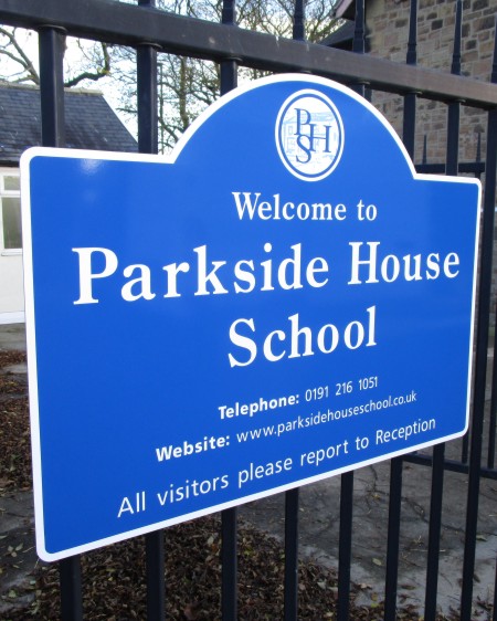 School Signs Railings Mounted at Parkside House School